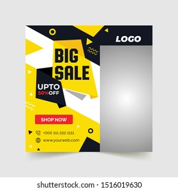 Modern promotion square web banner for social media mobile apps. Elegant sale and discount promo backgrounds with abstract pattern. Email ad newsletter layouts. - Vector