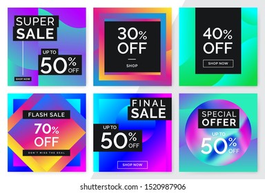 Modern promotion square web banner for social media. Abstract sale social media post collection. Sale promotion banners social media, Promotion square banner collection