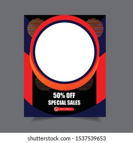 Modern promotion square web banner for social media mobile apps - Vector