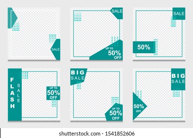 Modern promotion square web banner for social media mobile apps  with editable text .. blue banner. vector 