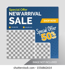 Modern promotion square web banner for social media. EPS 10