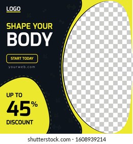 Modern promotion square web banner for social media mobile apps. Elegant sale and discount promo backgrounds with abstract pattern. Email ad newsletter layouts.