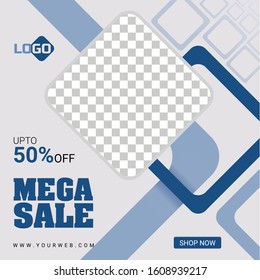 Modern promotion square web banner for social media mobile apps. Elegant sale and discount promo backgrounds with abstract pattern. Email ad newsletter layouts.
