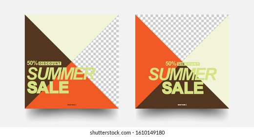 Modern Promotion Square Web Banner For Social Media Mobile Apps. Editable Post Template Social Media Banners For Digital Marketing. 