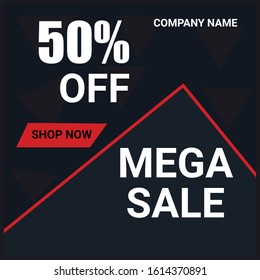 Modern promotion square web banner for social media mobile apps. Elegant sale and discount promo backgrounds with abstract pattern. Email ad newsletter layouts.
