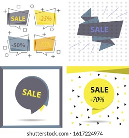 Modern promotion square web banner for social media mobile apps. Elegant sale and discount promo backgrounds with abstract pattern.