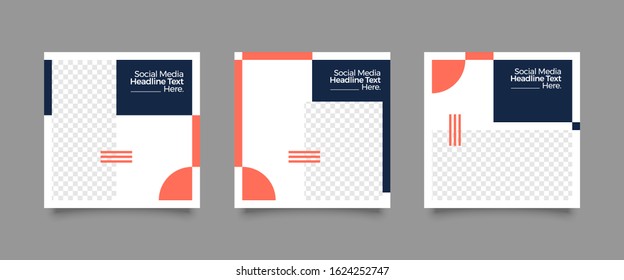 Modern promotion square web banner for social media mobile apps. Elegant sale and discount promo backgrounds for digital marketing.