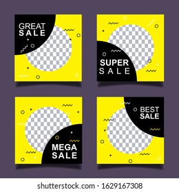 Modern promotion square web banner for social media mobile apps