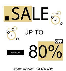 Modern promotion square web banner for social media mobile apps, web apps, magazine, catalog, etc. 80% OFF Discount Special Offer Campaign. suitable for food company, fashion company, etc.