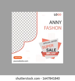 Modern promotion square web banner for social media mobile apps