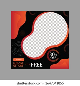 Modern promotion square web banner for social media mobile apps