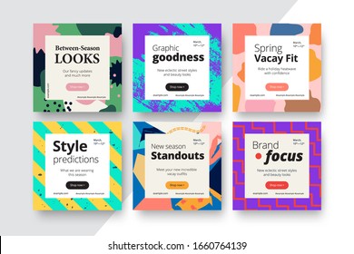 Modern promotion square web banner for social media mobile apps. Elegant sale and discount promo backgrounds with abstract pattern. Email ad newsletter layouts.