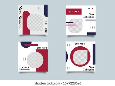 Modern promotion square web banner for social media mobile apps. Elegant sale and discount promo backgrounds