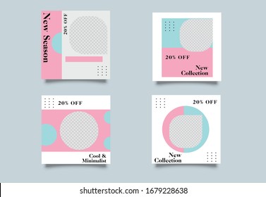Modern promotion square web banner for social media mobile apps. Elegant sale and discount promo backgrounds
