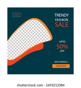 Banner web de promoción moderna para aplicaciones móviles de medios sociales. Elegante venta y descuento de fondos promocionales con un patrón abstracto. Diseños de correo electrónico y boletines informativos.