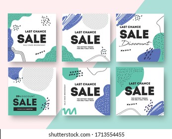 Modern promotion square web banner for social media mobile apps. Elegant sale and discount promo backgrounds with abstract pattern