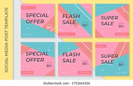 Modern promotion square web banner for social media mobile apps. Elegant sale and discount promo backgrounds with abstract pattern eps 10
