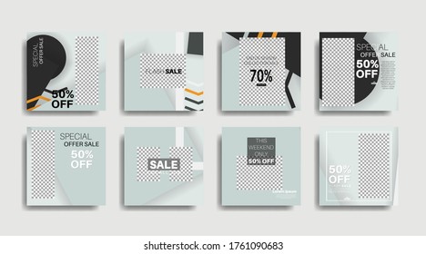 Banner web de promoción cuadrada moderna para medios sociales . ilustración de diseño vectorial 