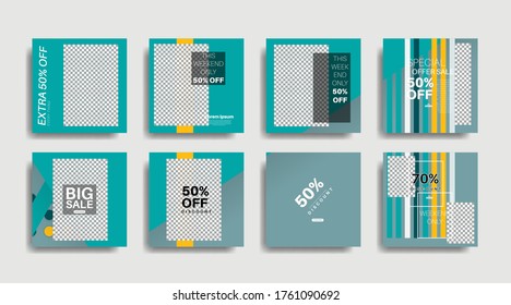 Modern promotion square web banner for social media . vector design illustration 