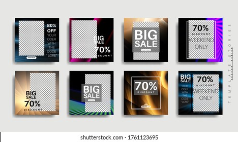 Modern promotion square web banner for social media . vector design illustration