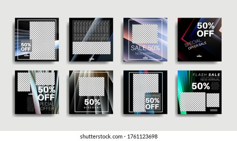 Modern promotion square web banner for social media . vector design illustration
