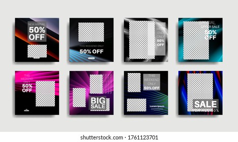 Banner web de promoción cuadrada moderna para medios sociales . ilustración de diseño vectorial