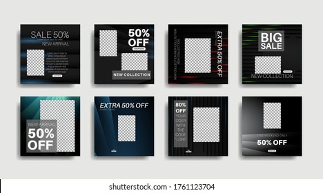 Modern promotion square web banner for social media . vector design illustration