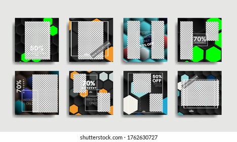 Modern promotion square web banner for social media . vector design illustration