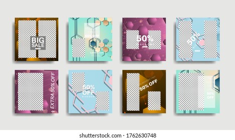 Modern promotion square web banner for social media . vector design illustration