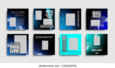 Modern promotion square web banner for social media . vector design illustration