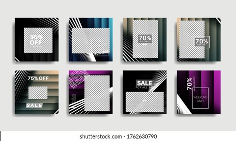 Modern promotion square web banner for social media . vector design illustration