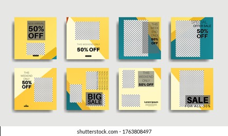 Modern promotion square web banner for social media . vector design illustration