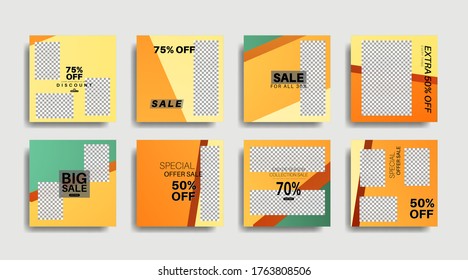 Modern promotion square web banner for social media . vector design illustration