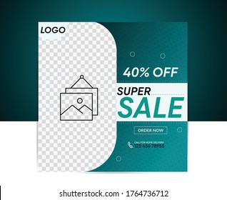 Modern promotion square web banner for social media Post
