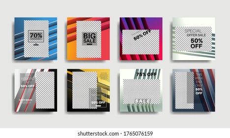 Modern promotion square web banner for social media . vector design
