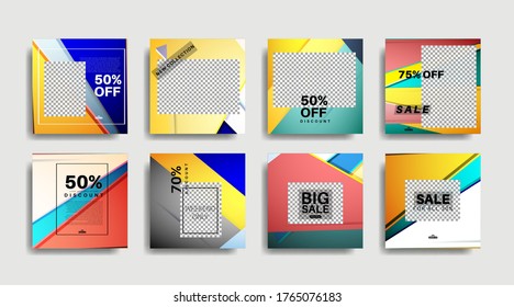 Modern promotion square web banner for social media . vector design