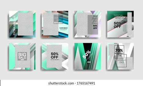 Modern promotion square web banner for social media . vector design