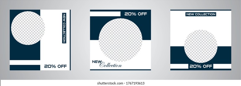 Modern promotion square web banner for social media mobile apps. Elegant sale and discount promo backgrounds for digital marketing.