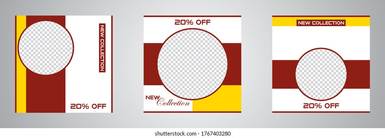 Modern promotion square web banner for social media mobile apps. Elegant sale and discount promo backgrounds for digital marketing.