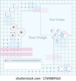 Modern promotion square web banner for social media mobile apps. Elegant sale and discount promo backgrounds with abstract pattern. Email ad newsletter layouts. Lest Get Creative