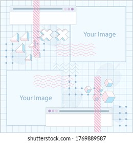 Modern promotion square web banner for social media mobile apps. Elegant sale and discount promo backgrounds with abstract pattern. Email ad newsletter layouts. Lest Get Creative