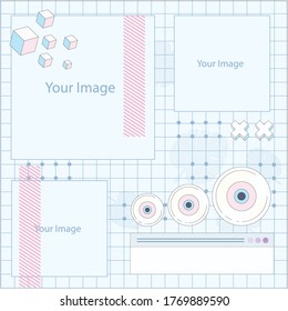 Modern promotion square web banner for social media mobile apps. Elegant sale and discount promo backgrounds with abstract pattern. Email ad newsletter layouts. Lest Get Creative