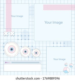 Banner moderno de promoción cuadrada web para aplicaciones móviles de medios sociales. Elegante venta y descuento de antecedentes promocionales con un patrón abstracto. Diseños de correo electrónico y boletines informativos. No obtener creativos