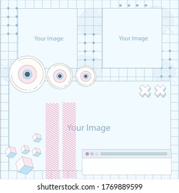 Banner moderno de promoción cuadrada web para aplicaciones móviles de medios sociales. Elegante venta y descuento de antecedentes promocionales con un patrón abstracto. Diseños de correo electrónico y boletines informativos. No obtener creativos