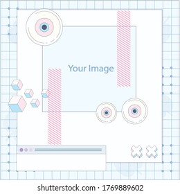 Modern promotion square web banner for social media mobile apps. Elegant sale and discount promo backgrounds with abstract pattern. Email ad newsletter layouts. Lest Get Creative