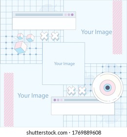 Modern promotion square web banner for social media mobile apps. Elegant sale and discount promo backgrounds with abstract pattern. Email ad newsletter layouts. Lest Get Creative