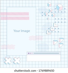 Banner moderno de promoción cuadrada web para aplicaciones móviles de medios sociales. Elegante venta y descuento de antecedentes promocionales con un patrón abstracto. Diseños de correo electrónico y boletines informativos. No obtener creativos