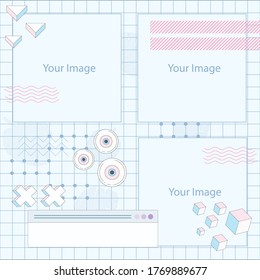 Modern promotion square web banner for social media mobile apps. Elegant sale and discount promo backgrounds with abstract pattern. Email ad newsletter layouts. Lest Get Creative