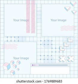 Modern promotion square web banner for social media mobile apps. Elegant sale and discount promo backgrounds with abstract pattern. Email ad newsletter layouts. Lest Get Creative