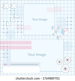 Modern promotion square web banner for social media mobile apps. Elegant sale and discount promo backgrounds with abstract pattern. Email ad newsletter layouts. Lest Get Creative